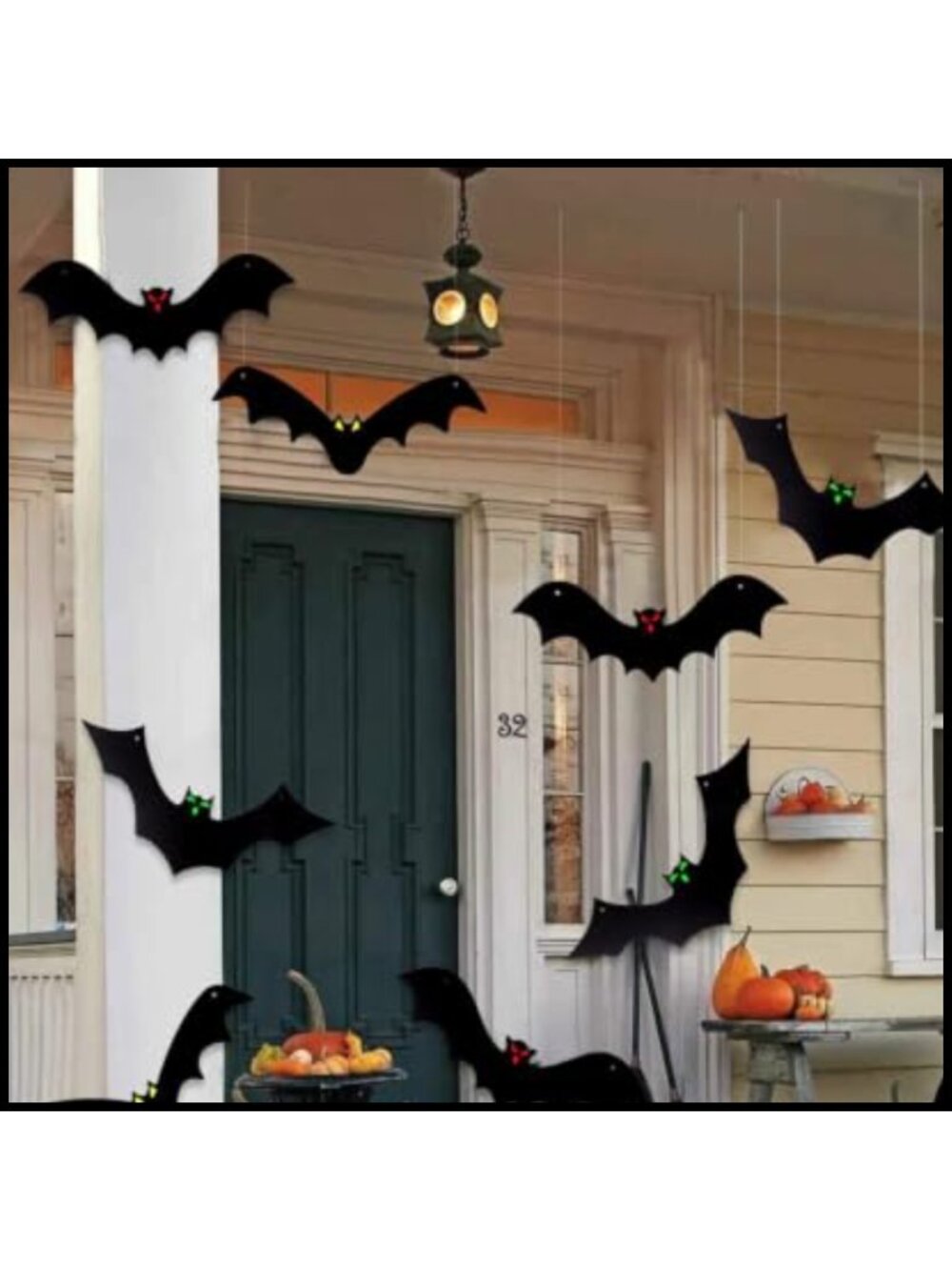 12PC 3D Halloween Hanging Bats Wall Decor Waterproof PP Indoor Outdoor Kit